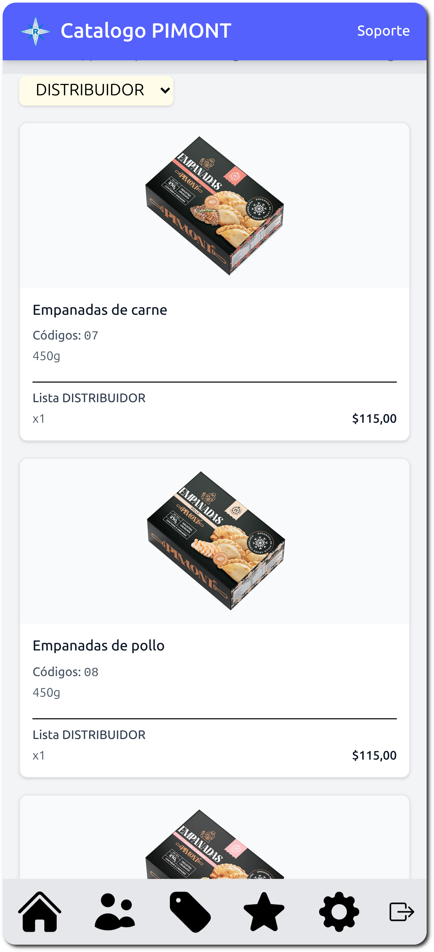 Vista móvil - Proveedores